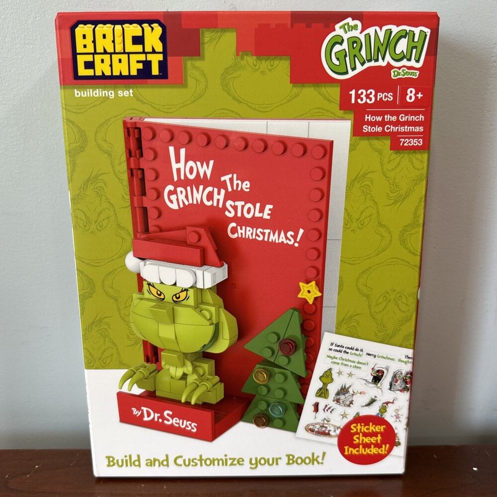 Brick Craft Building Block Set How the Grinch Stole Christmas Story Book New